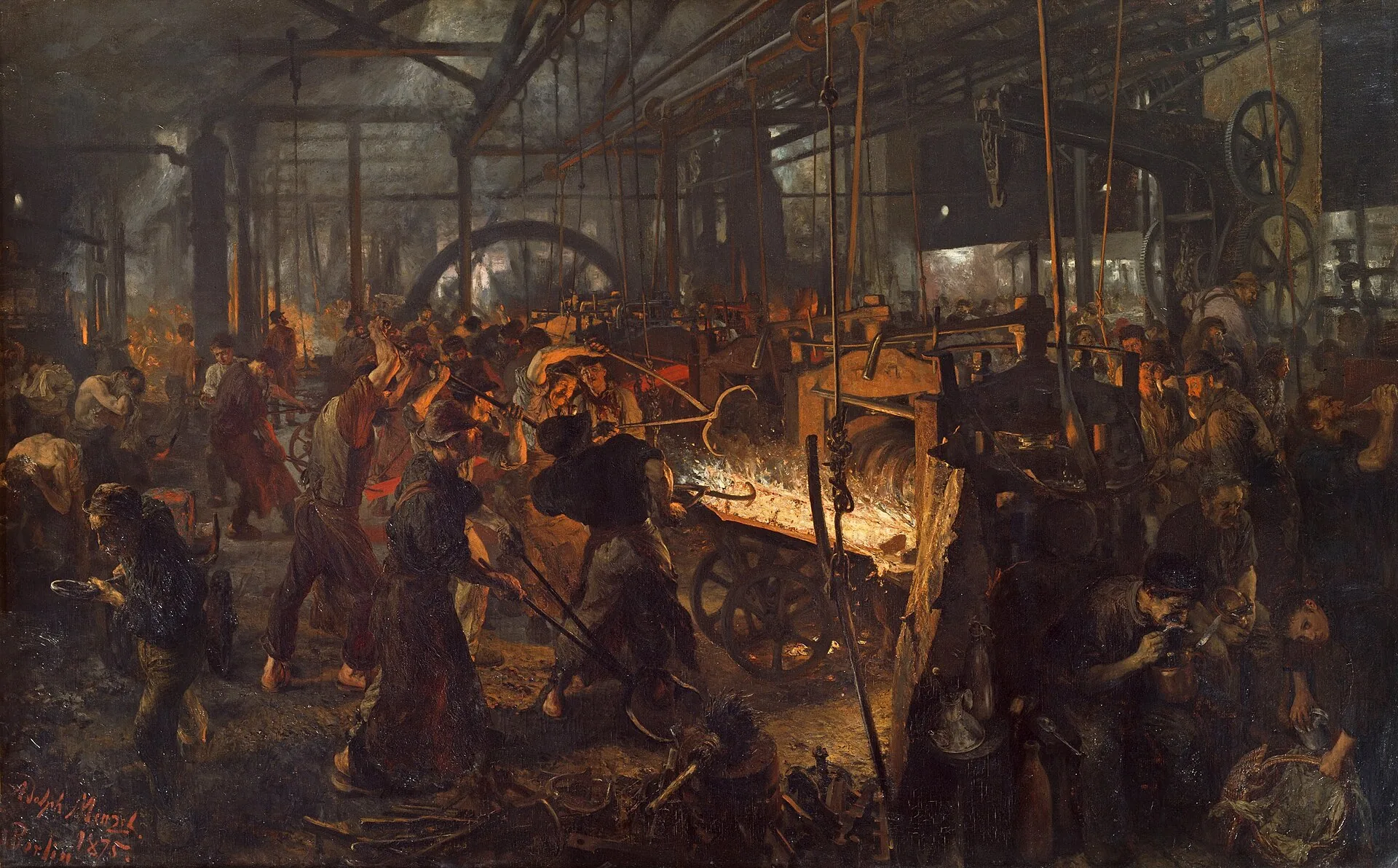 Adolph Menzel, The Iron Rolling Mill, 1872–1875